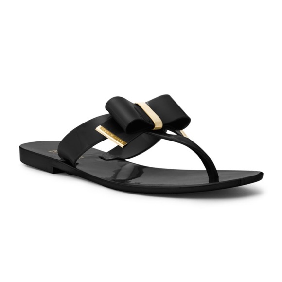 michael kors black jelly thong sandals